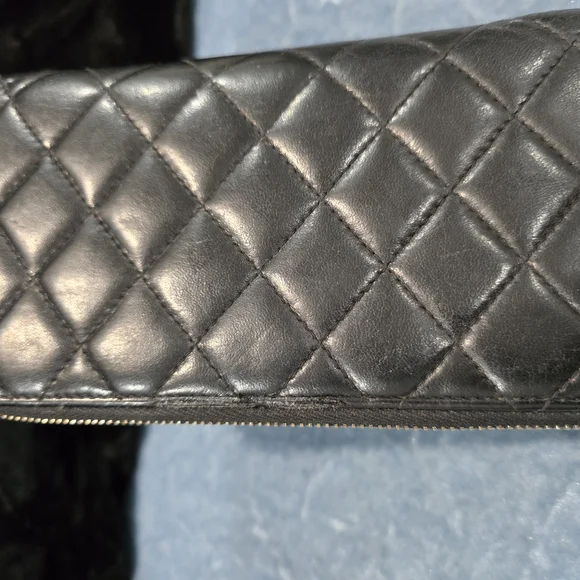 Chanel Black Quilted Wallet with Iconic CC Logo
